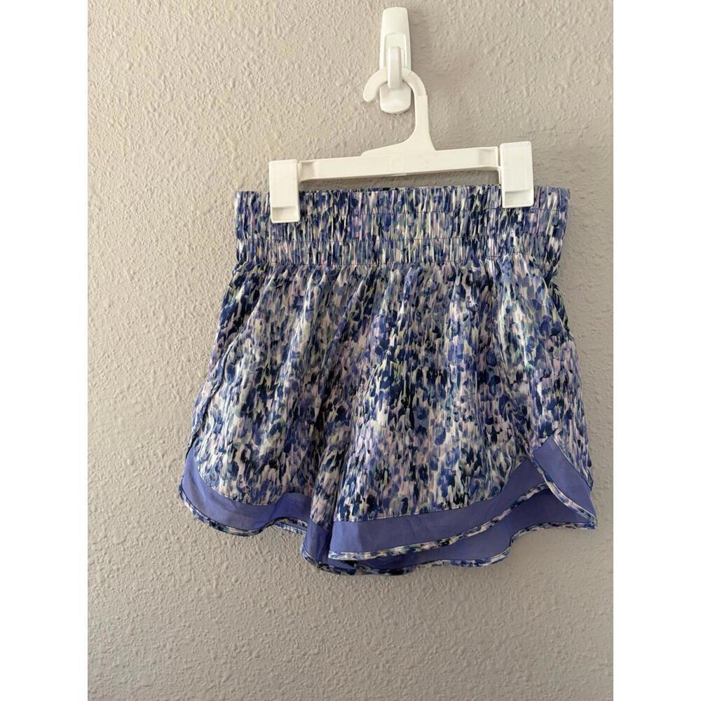 Athleta High Rise Mesh Racer Run 3in Short Purple Print size XS